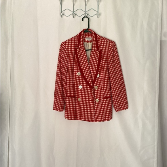 Ann Taylor Jackets & Blazers - Vintage red thermal blazer with matching skirt